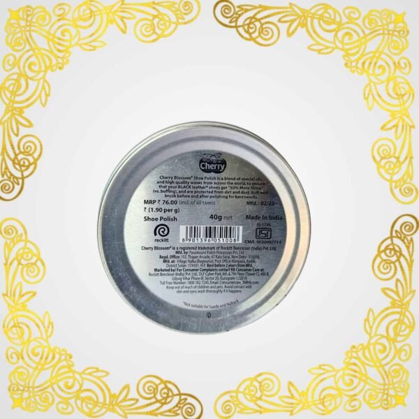 Cherry Blossom Black Shoes Polish (40g) - Image 2