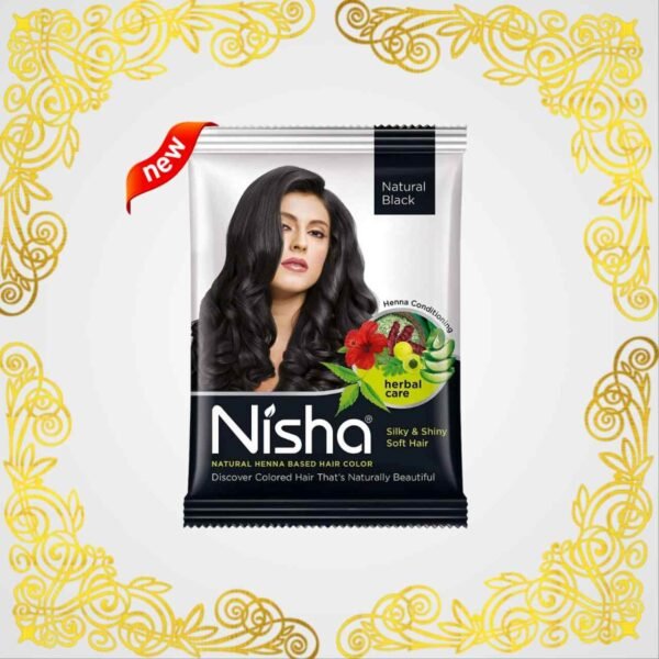 Nisha Natural Henna Based Hair Color, Natural Black