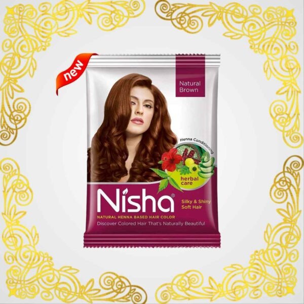 Nisha Natural Henna Based Hair Color, Natural Brown