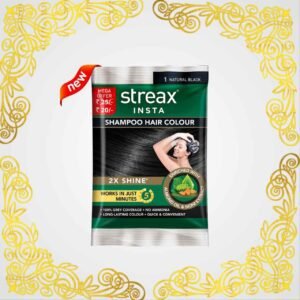 Streax Insta Shampoo Hair Colour, 1 Natural black