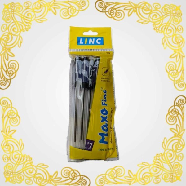 Linc Maxo Fine Maximum Writing Ball Pen Black, Pack of 5 Pens