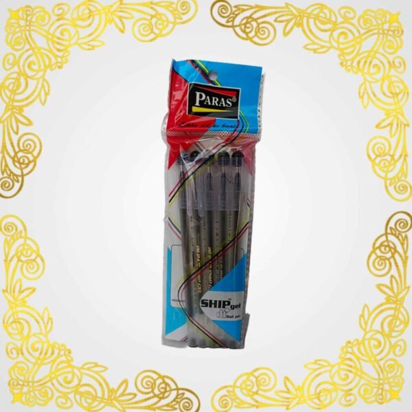 Paras Ship Gel Ball Pen Black, Pack of 5 Pens