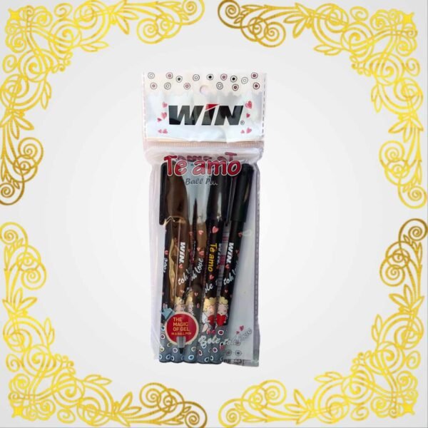 Win Teamo Black Ball Pen, Pack of 5 Pen