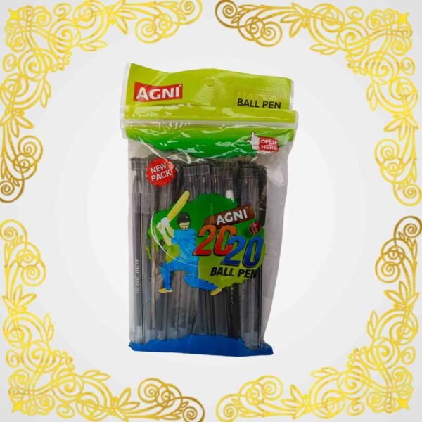 Agani 20 20 Ball Pen Black, Pack of 20 Pens