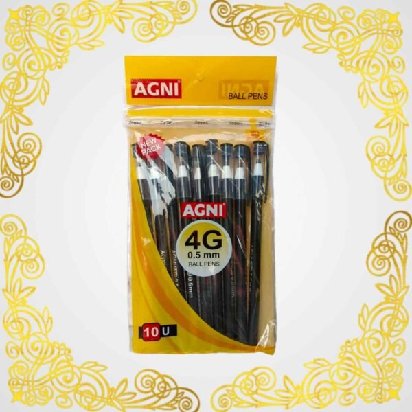 Agani 4G Ball Pens Black, Pack of 10 Pens